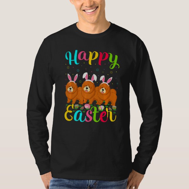 Camiseta Chow Chow Perro Pascua Huevo Conejo Chow Chow Happ (Anverso)
