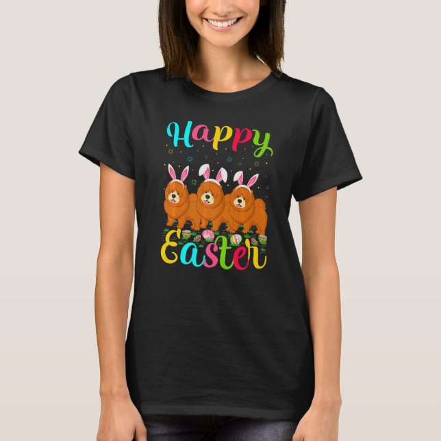 Camiseta Chow Chow Perro Pascua Huevo Conejo Chow Chow Happ (Anverso)