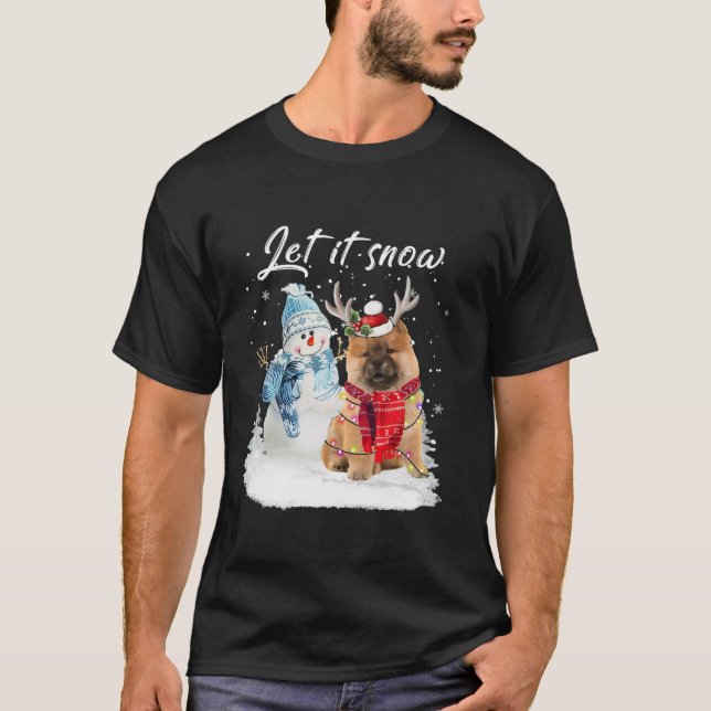 Camiseta Chow Chow Santa Dog Navidades Snowman Xmas Pajama (Anverso)