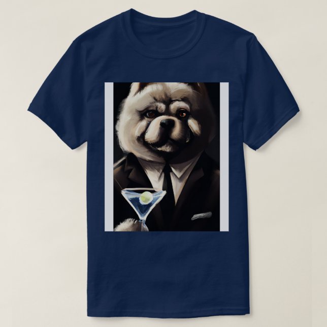 Camiseta Chow Chow Suit Martini 2 (Diseño del anverso)