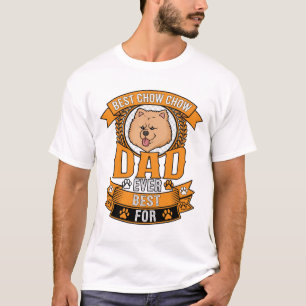 Camiseta Chow Papá Perro Siempre Corona Huellas de Patas