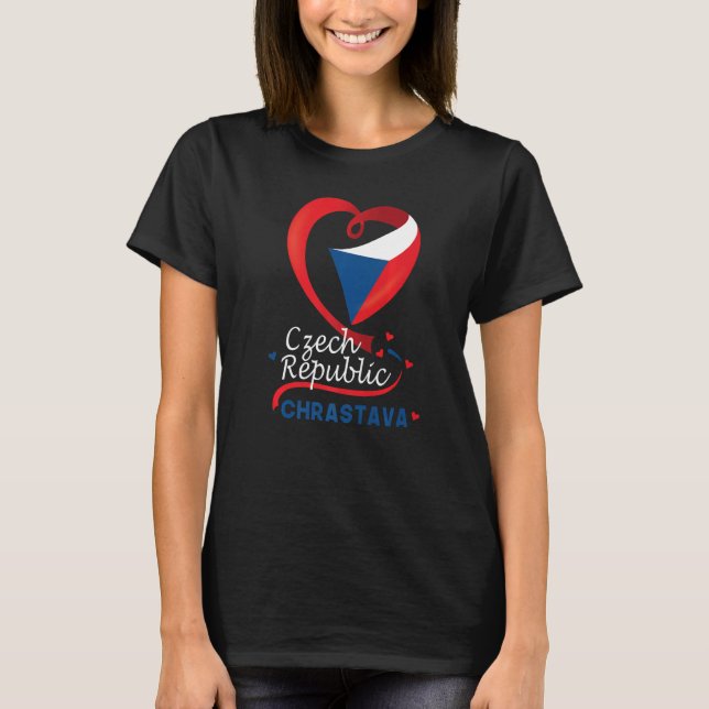 Camiseta Chrastava República Checa Bandera Del Corazón Cubi (Anverso)