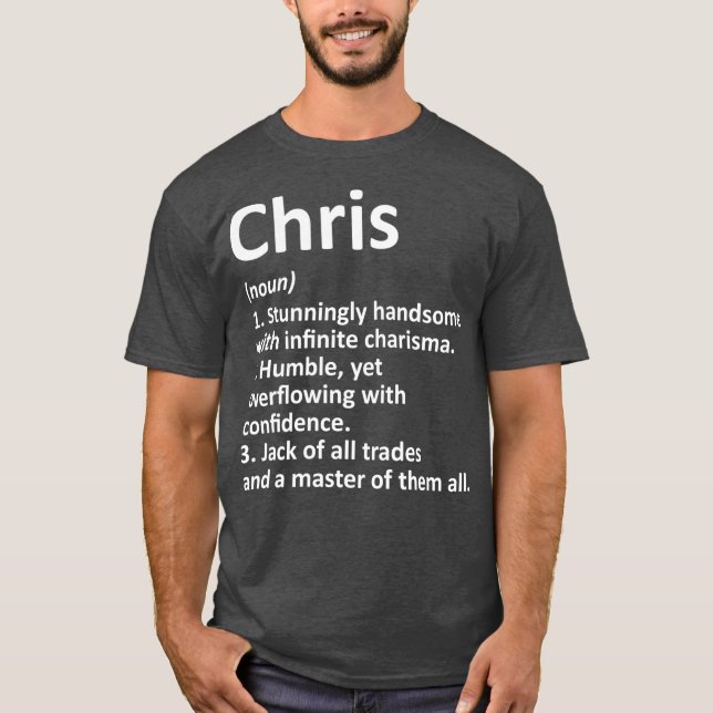 Camiseta CHRIS Definition Personalized Name Funny Gift (Anverso)