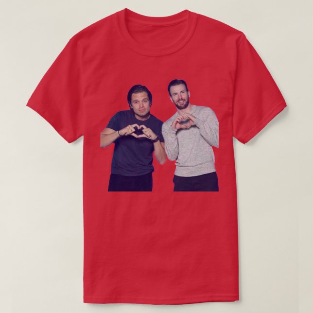 Camiseta Chris Evans Sebastian Stan Hearts (Diseño del anverso)
