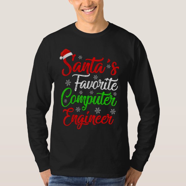 Camiseta Chris, ingeniero de computadoras favorito de Santa (Anverso)