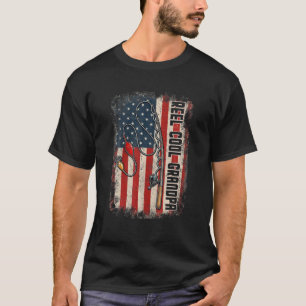 Camiseta Chris, la bandera estadounidense que pesca, abuelo