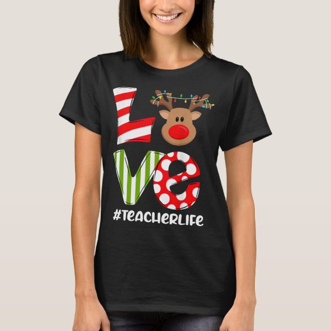 Camiseta Chris, profesor de amor, vida de reno, Santa Hat (Anverso)