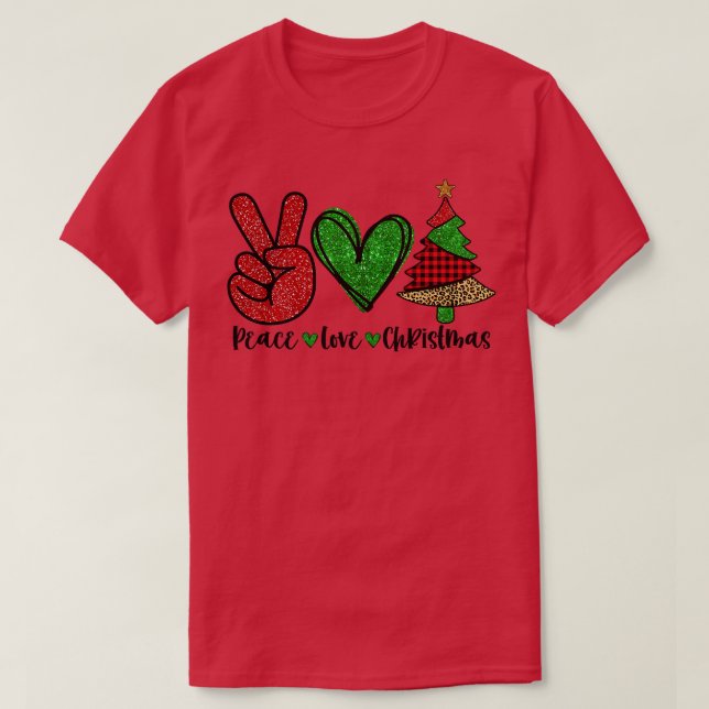 Camiseta Chrismtas, amante de la paz, puso a Chris como sig (Diseño del anverso)