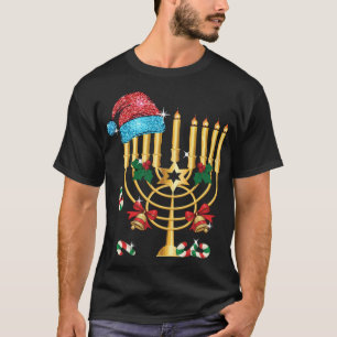 Camiseta Chrismukkah Hannukah Santa Hat Familia Navidades P