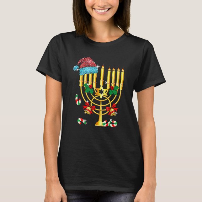 Camiseta Chrismukkah Hannukah Santa Hat Familia Navidades P (Anverso)