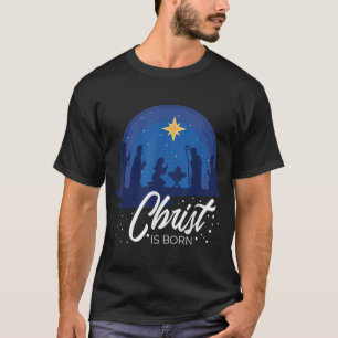 Camiseta Christ is Born Bible First Christmas Holiday Jesus