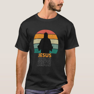 Camiseta Christ Silhouette Retro Sunset