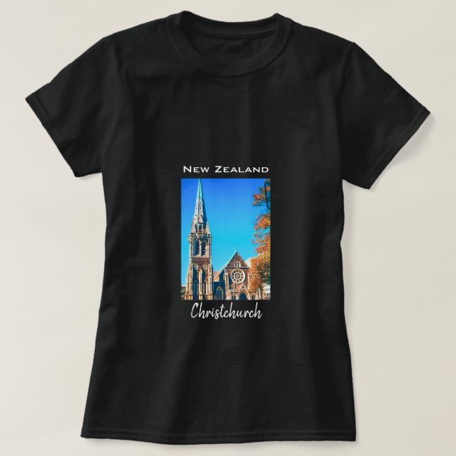 Camiseta Christchurch Catedral de Nueva Zelanda (Diseño del anverso)