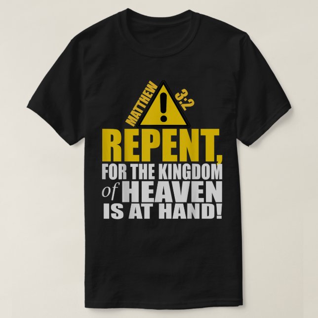 Camiseta Christerest Repent Matthew 32 Salvación cristiana  (Diseño del anverso)