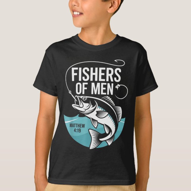 Camiseta Christian Angler Fishers Of Men Matthew 4 19 Verse (Anverso)
