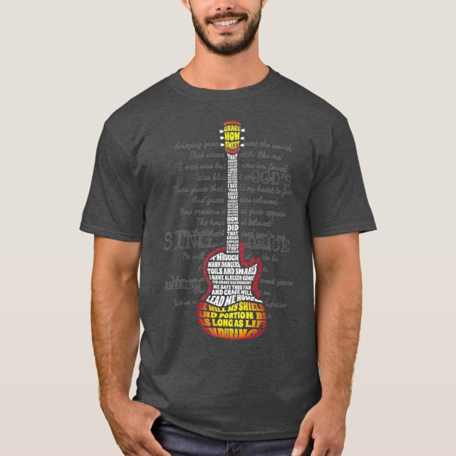 Camiseta Christian Band Amazing Guitar Grace Premium (Anverso)