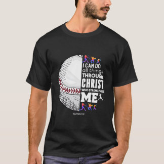 Camiseta Christian Baseball I Can Do All Things Through Chr