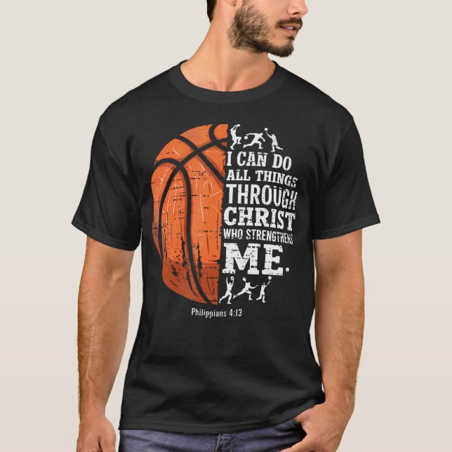 Camiseta Christian Basketball I Can Do All Things Religious (Anverso)
