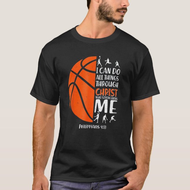 Camiseta Christian Basketball  Men Boys Kids Religious (Anverso)