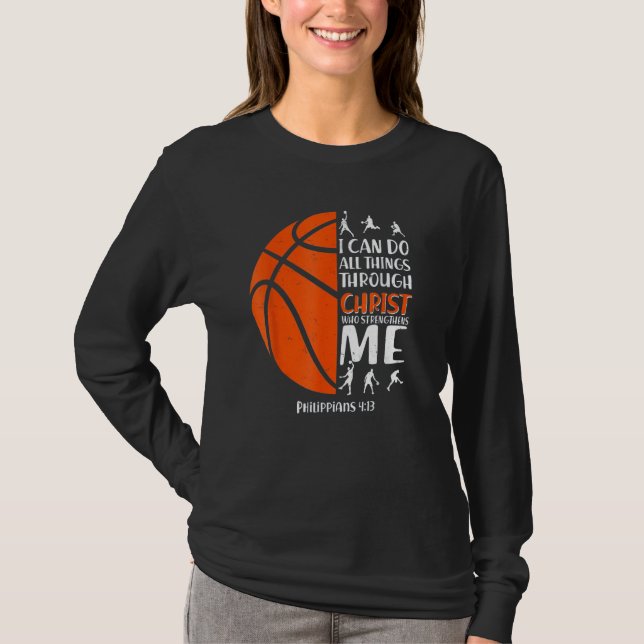 Camiseta Christian Basketball  Men Boys Kids Religious (Anverso)