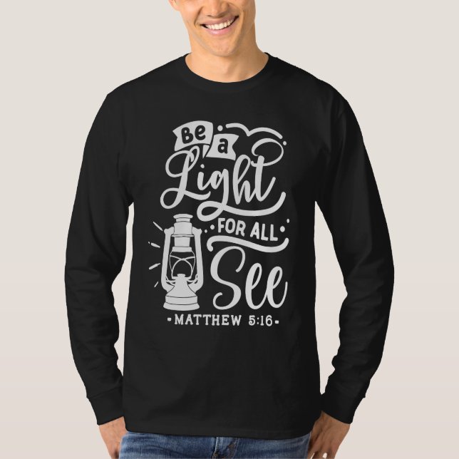 Camiseta Christian Be A Light For All See Religious Bible V (Anverso)