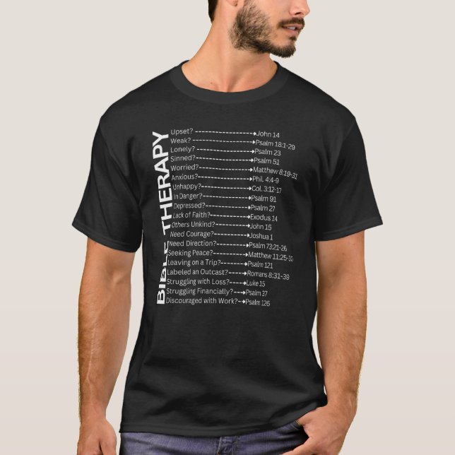 Camiseta Christian Bible Scripture Therapy Verses For Help (Anverso)