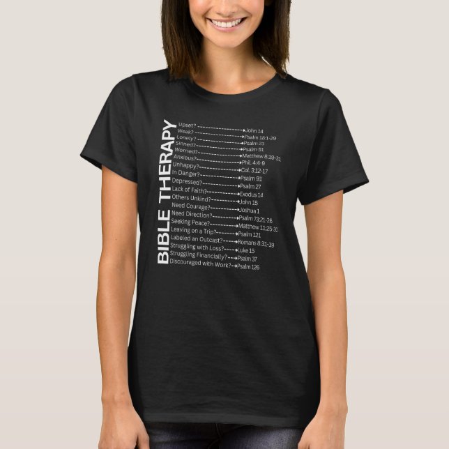 Camiseta Christian Bible Scripture Therapy Verses For Help (Anverso)