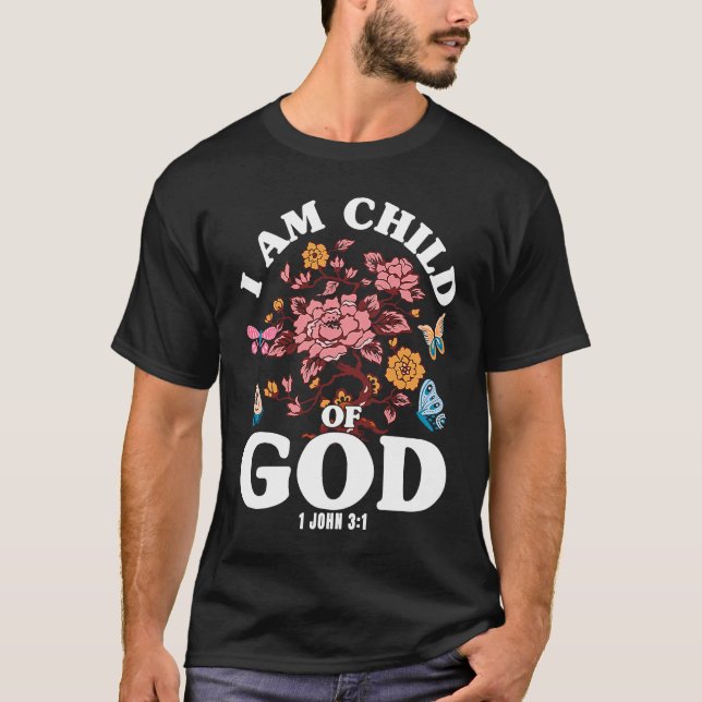 Camiseta Christian Bible Verse 1 John 31 Flower Butterfly (Anverso)
