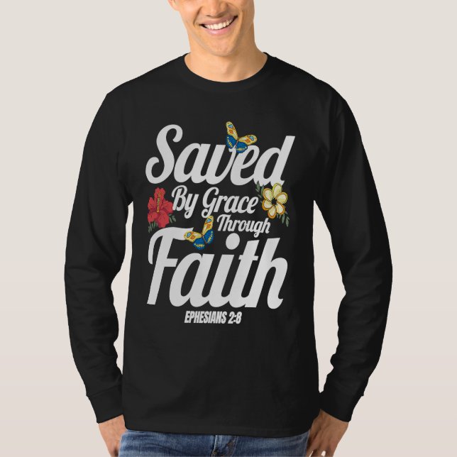 Camiseta Christian Bible Verse Ephesians 28 Flower Butterfl (Anverso)
