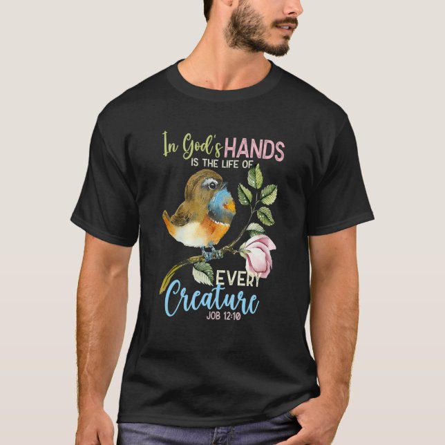 Camiseta Christian Bible Verse Job 1210 Cute Song Bird Bird (Anverso)