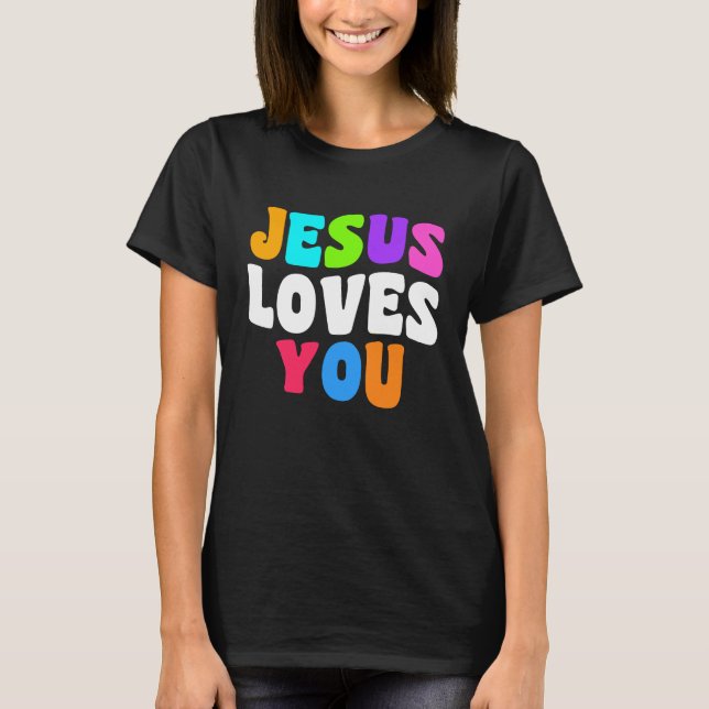 Camiseta Christian  bible verse scriptures Jesus Loves You (Anverso)