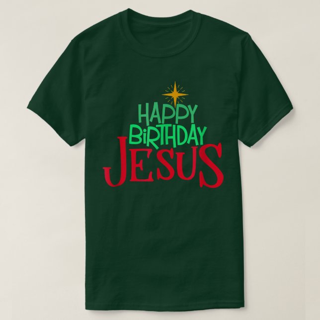 Camiseta Christian Christmas HAPPY BIRTHDAY JESUS Women Men (Diseño del anverso)