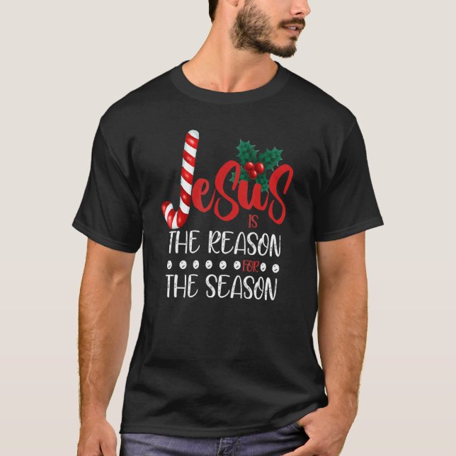 Camiseta Christian Christmas Jesus is the Reason for the Se (Anverso)