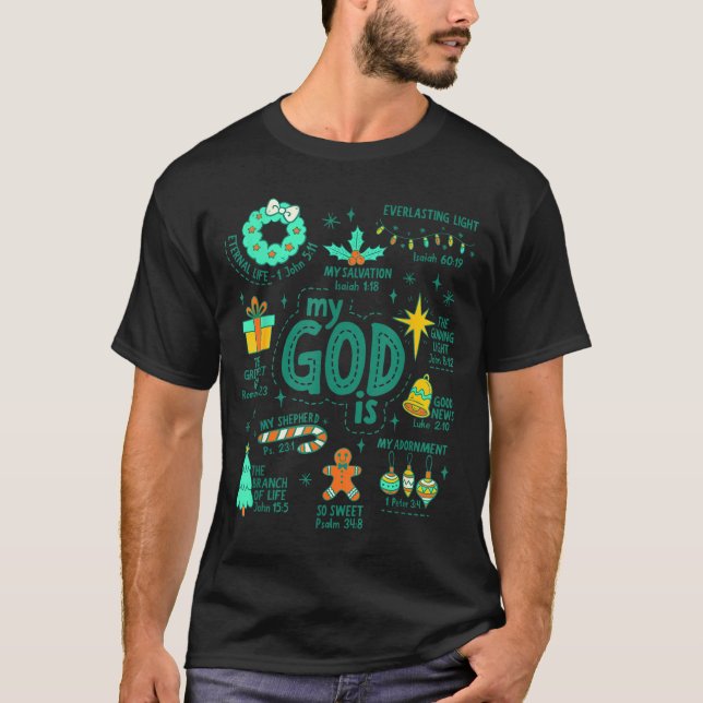 Camiseta Christian Christmas My God Is Jesus Is The Reason  (Anverso)