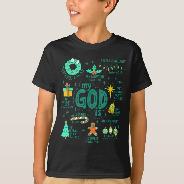 Camiseta Christian Christmas My God Is Jesus Is The Reason  (Anverso)