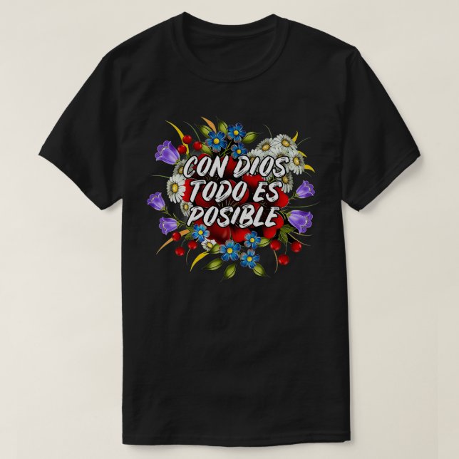 Camiseta Christian Con Dios todo es posible (Diseño del anverso)