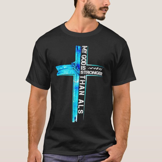 Camiseta Christian Cross Ribbon ALS Awareness Costume Warri (Anverso)
