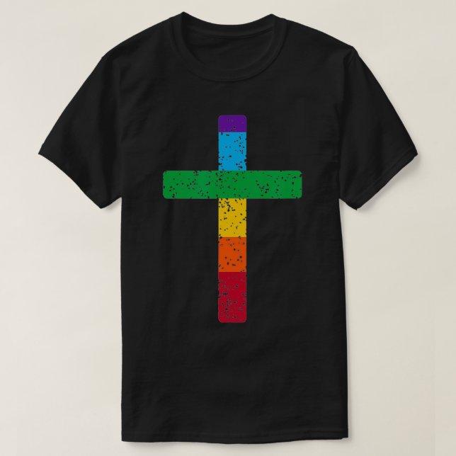 Camiseta Christian Cross Symbol LGBT Gay Pride Men Women Ka (Diseño del anverso)