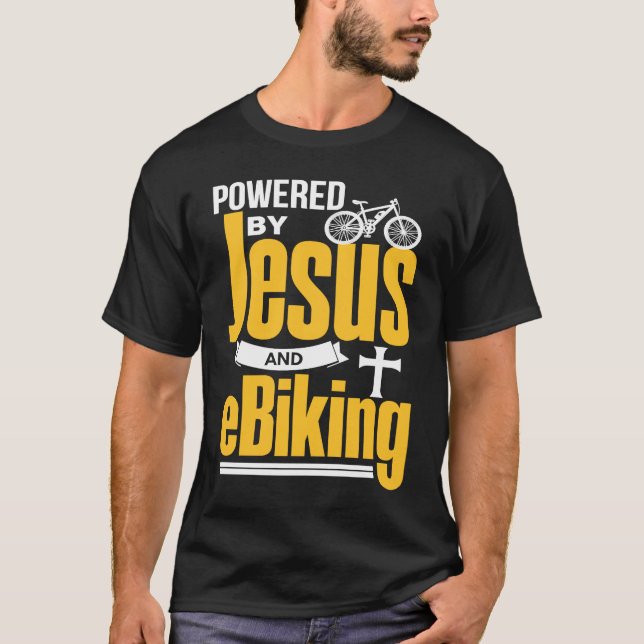Camiseta Christian E Biker Jesus EBike Electric Bike E Bik (Anverso)