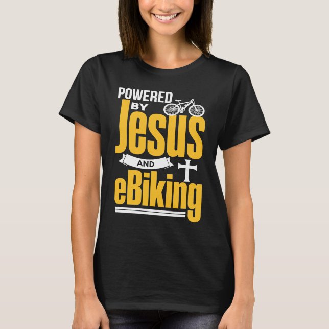 Camiseta Christian E Biker Jesus EBike Electric Bike E Bik (Anverso)