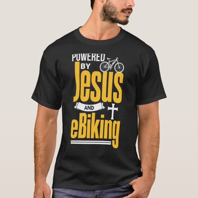 Camiseta Christian E Biker Jesus EBike Electric Bike E Biki (Anverso)