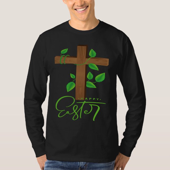 Camiseta Christian Easter  for men women HAPPY EASTER CROSS (Anverso)