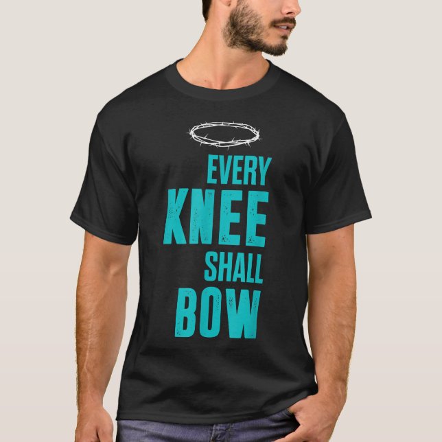 Camiseta Christian Every Knee Shall Bow Romans Bible Verse  (Anverso)