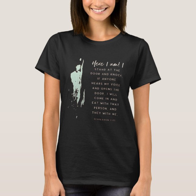 Camiseta Christian Faith Knock & Open Eat Bible Verse Chris (Anverso)