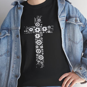 Camiseta Christian Flower Cross
