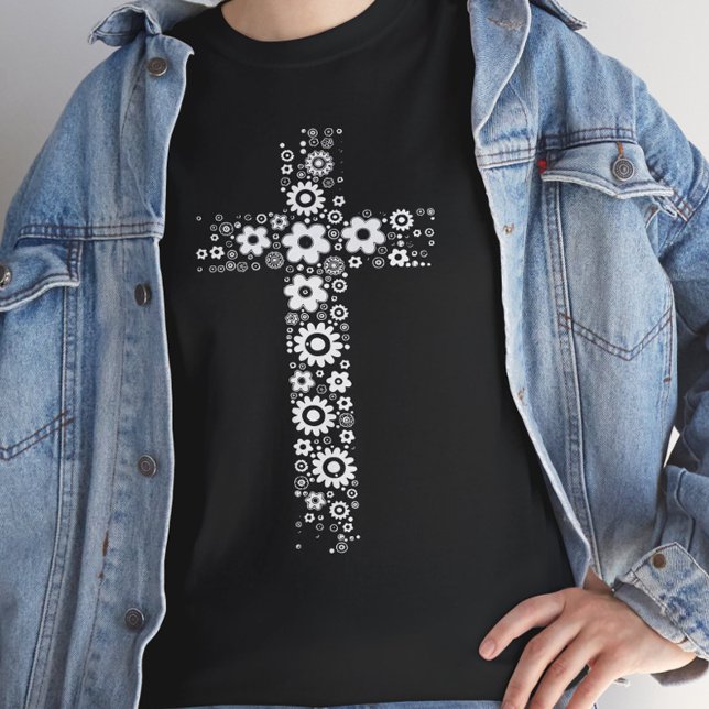 Camiseta Christian Flower Cross (Subido por el creador)