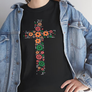 Camiseta Christian Flower Cross