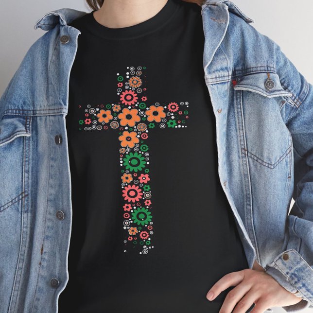 Camiseta Christian Flower Cross (Subido por el creador)