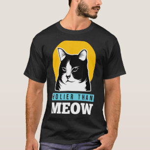 Camiseta Christian Funny Holier Thor Meow Cute Cat Lover