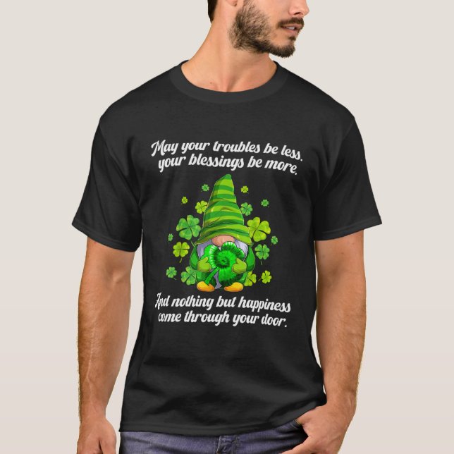 Camiseta Christian Gnome St Patricks Day Irish Blessing Lep (Anverso)